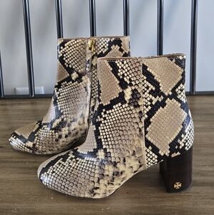 Tory Burch Brooke 70mm Diamant Lux Snakeskin Booties